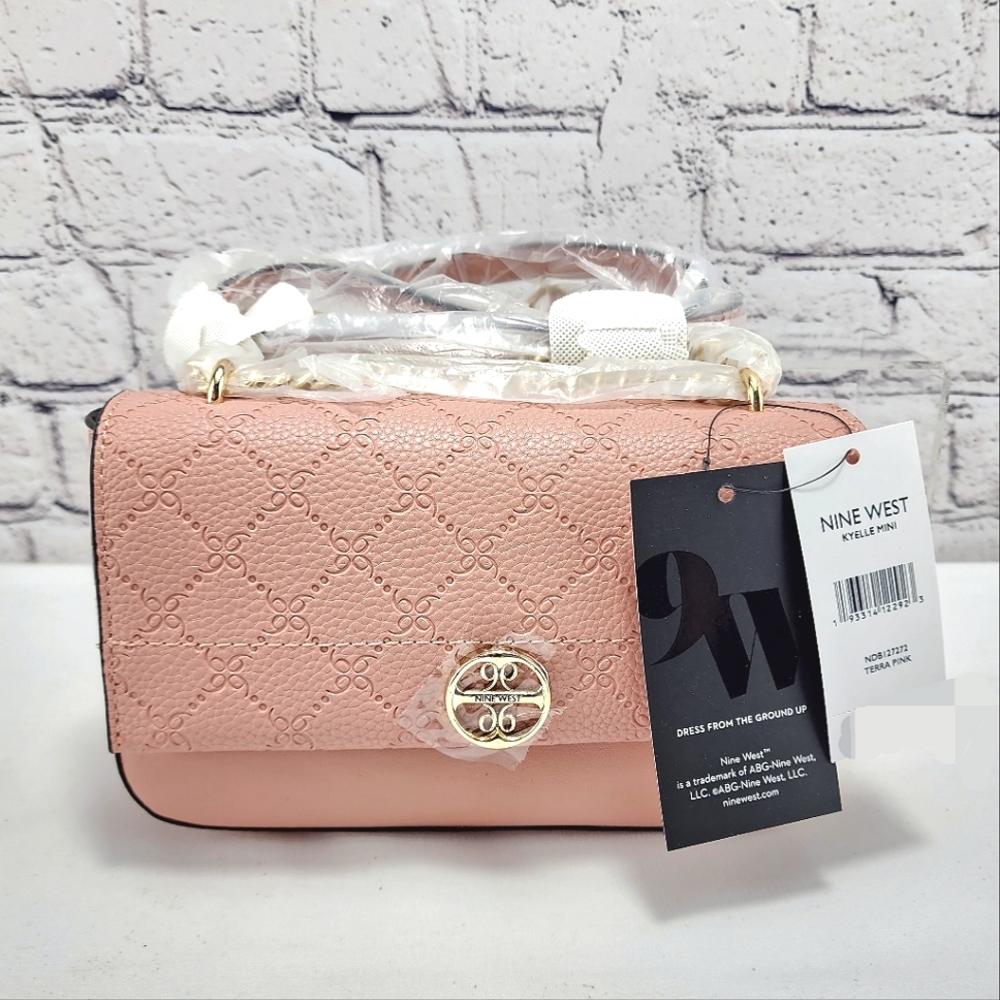 NINE WEST “KYELLE” – NWT, Convertible Crossbody Bag, Gold-Tone, Terra Pink